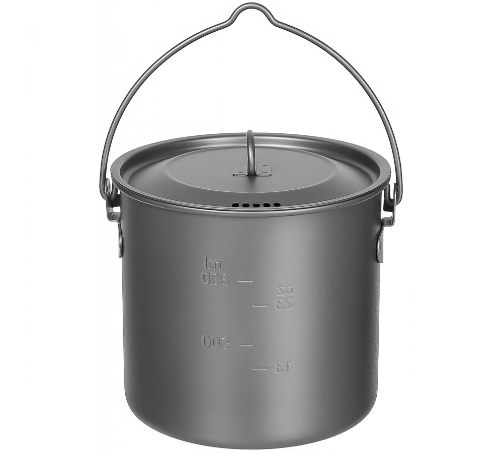 Topf Titan klein mit Deckel Klappgriffe ca. 11 l