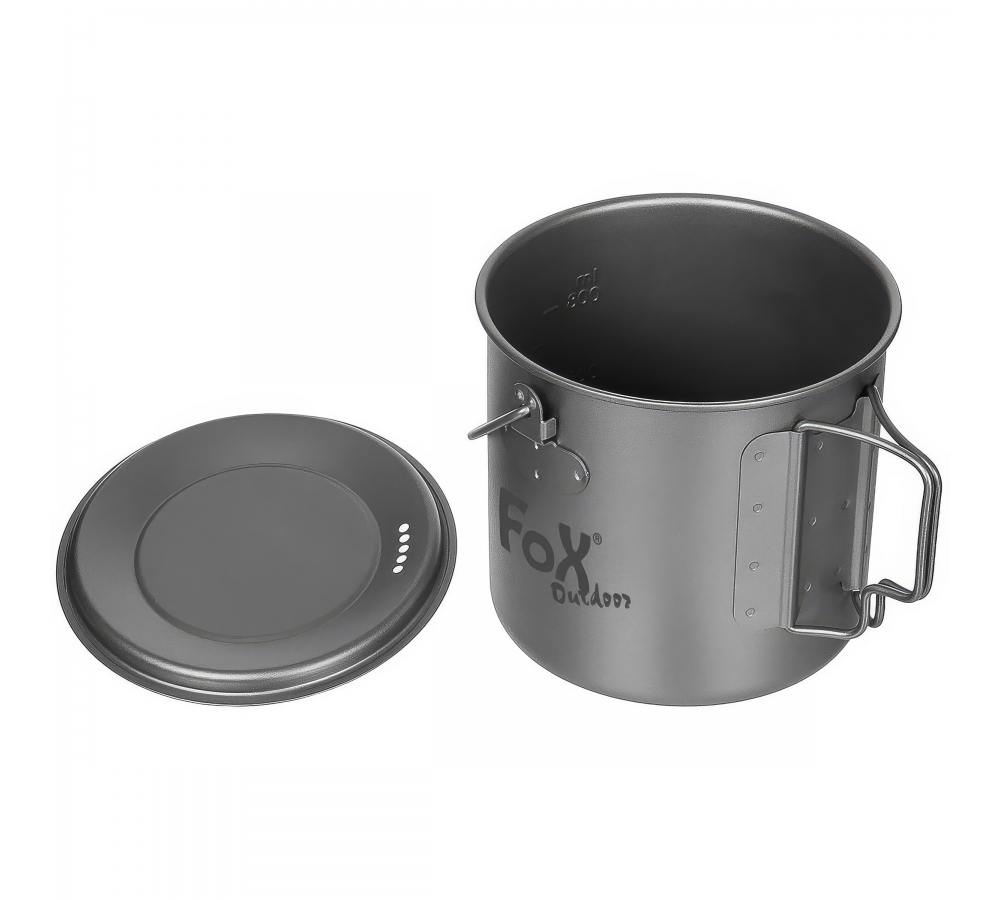 Topf Titan klein mit Deckel Klappgriffe ca. 11 l