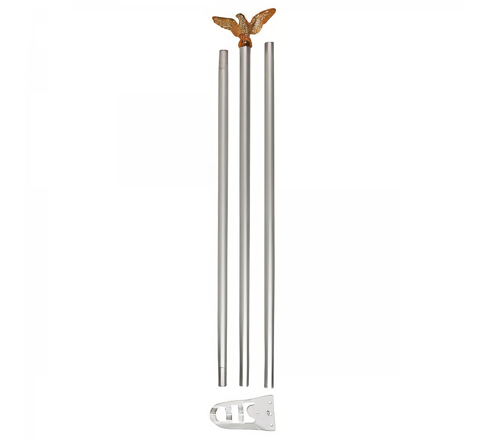 Fahnenstange weiß mit goldfarbenem Adler