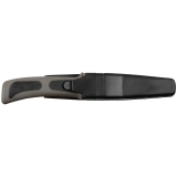 Tauchermesser, schwarz, mit Gummigriff und Scheide – FoxOutdoor