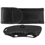 Klappmesser "DuoTool", G10-Griff, Glattschliff & Säge, schwarz – FoxOutdoor