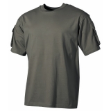 US T-Shirt halbarm oliv mit Ärmeltaschen