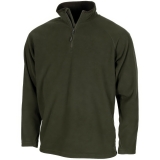 Chemise Troyer en micro-polaire à manches longues vert OD 200g/m²