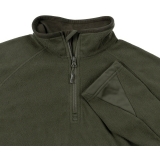 Chemise Troyer en micro-polaire à manches longues vert OD 200g/m²