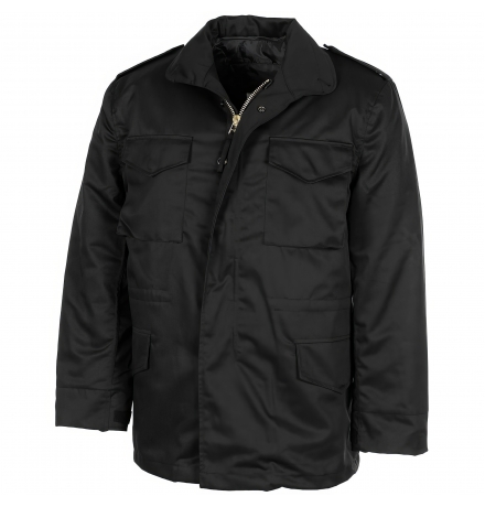 US Feldjacke M65 schwarz m. auskn. Steppfutter