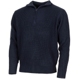 Pullover "Troyer" blau mit Reißverschluss
