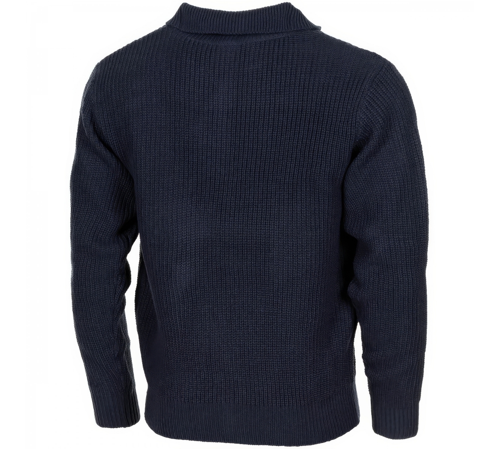 Pullover "Troyer" blau mit Reißverschluss