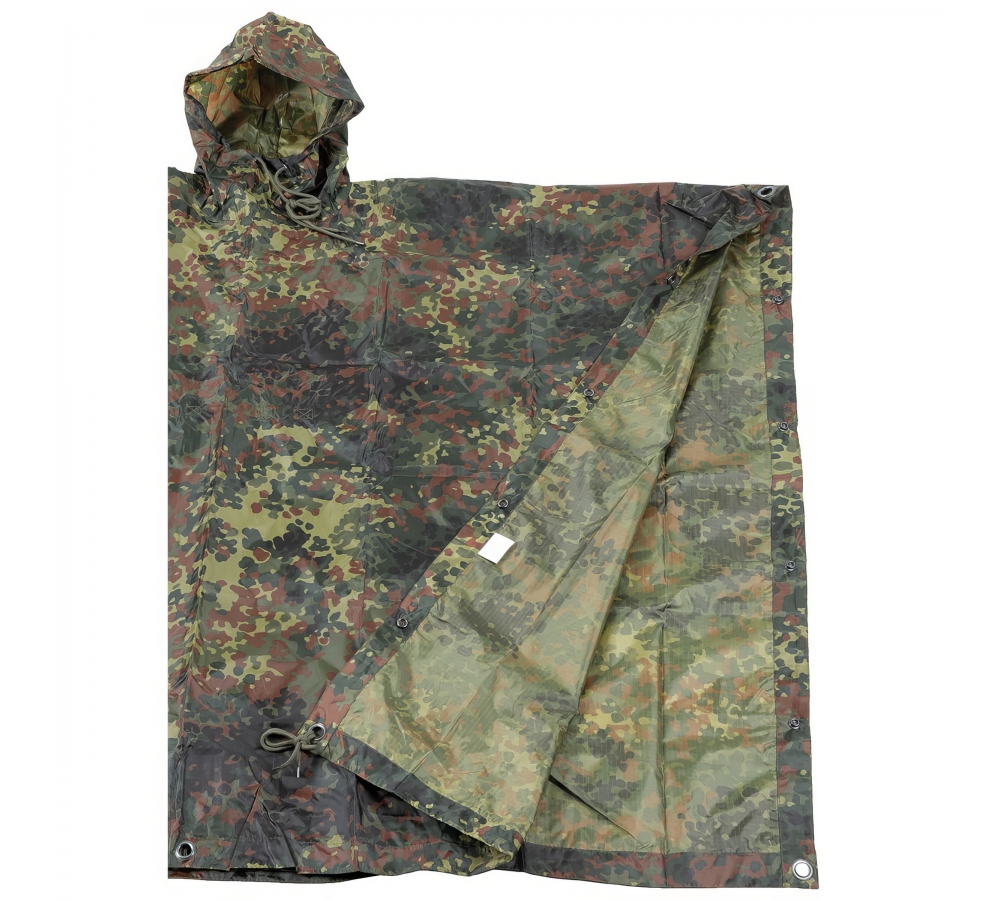 Poncho Rip Stop flecktarn ca. 144 x 223 cm