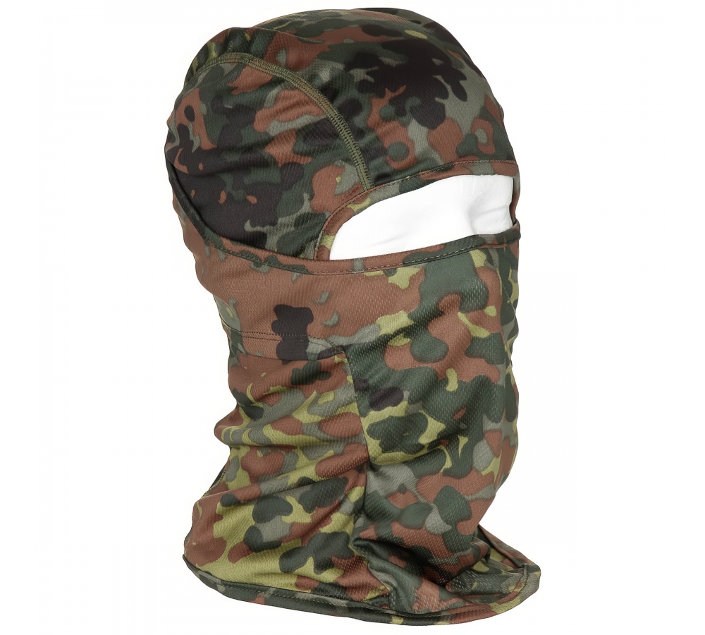 Balaclava „Mission“, 1-Loch, Flecktarn – Tarn-Sturmhaube für Einsatz & Outdoor