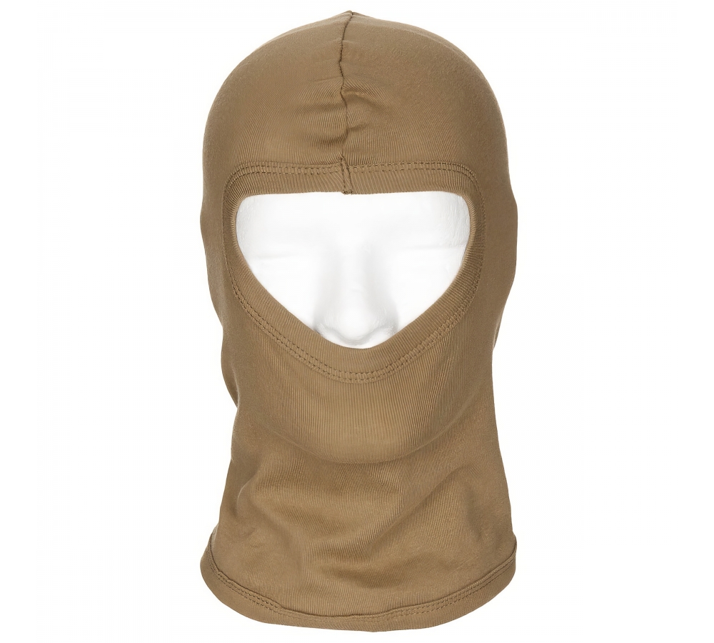 Balaclava 1-Loch dünn coyote tan 100 % Baumwolle