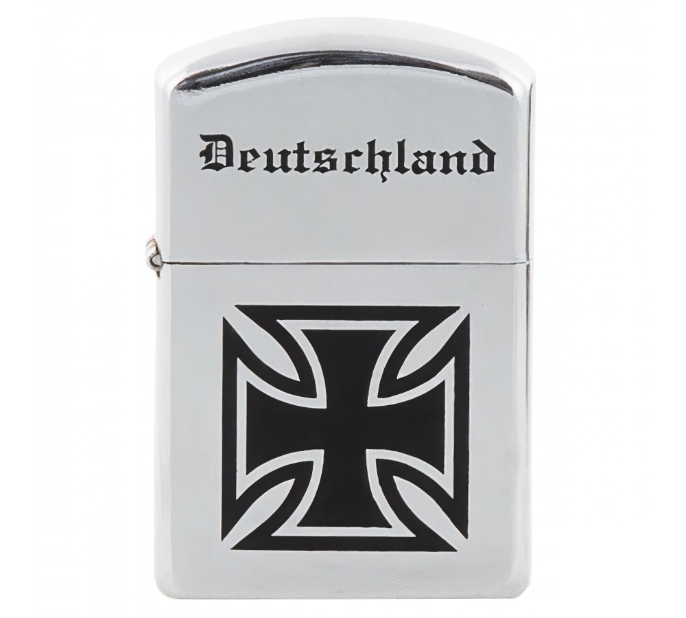Windproof Lighter chrome polished "Deutschland" unfilled