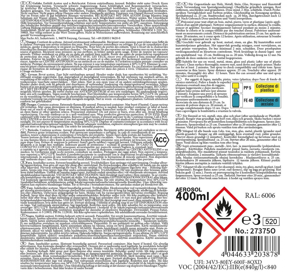 Army Farbspray WH FELDGRAU matt 400 ml