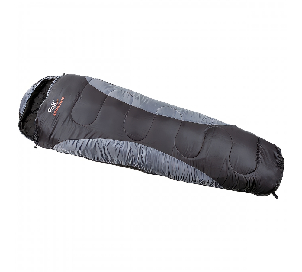 Mumienschlafsack "Economic" schwarz-grau