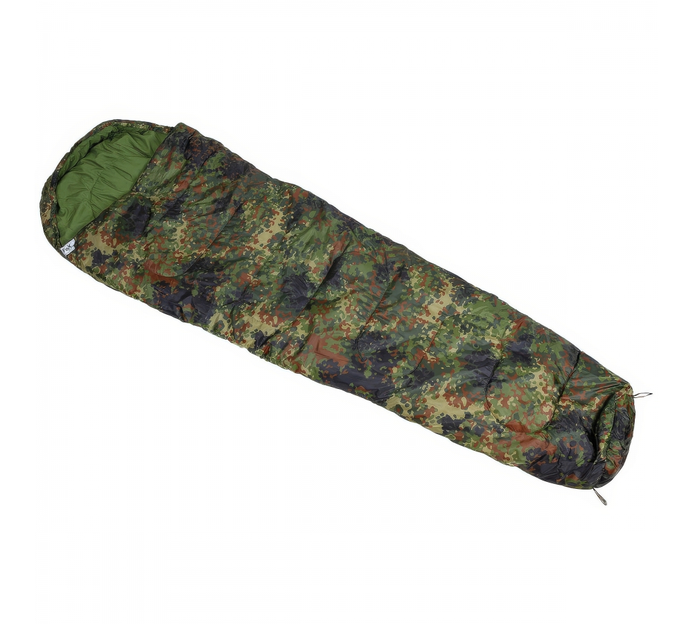 Mumienschlafsack flecktarn 2-lagige Füllung