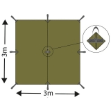 Mehrzweckplane "Tarp Extrem" woodland ca. 300 x 300 cm