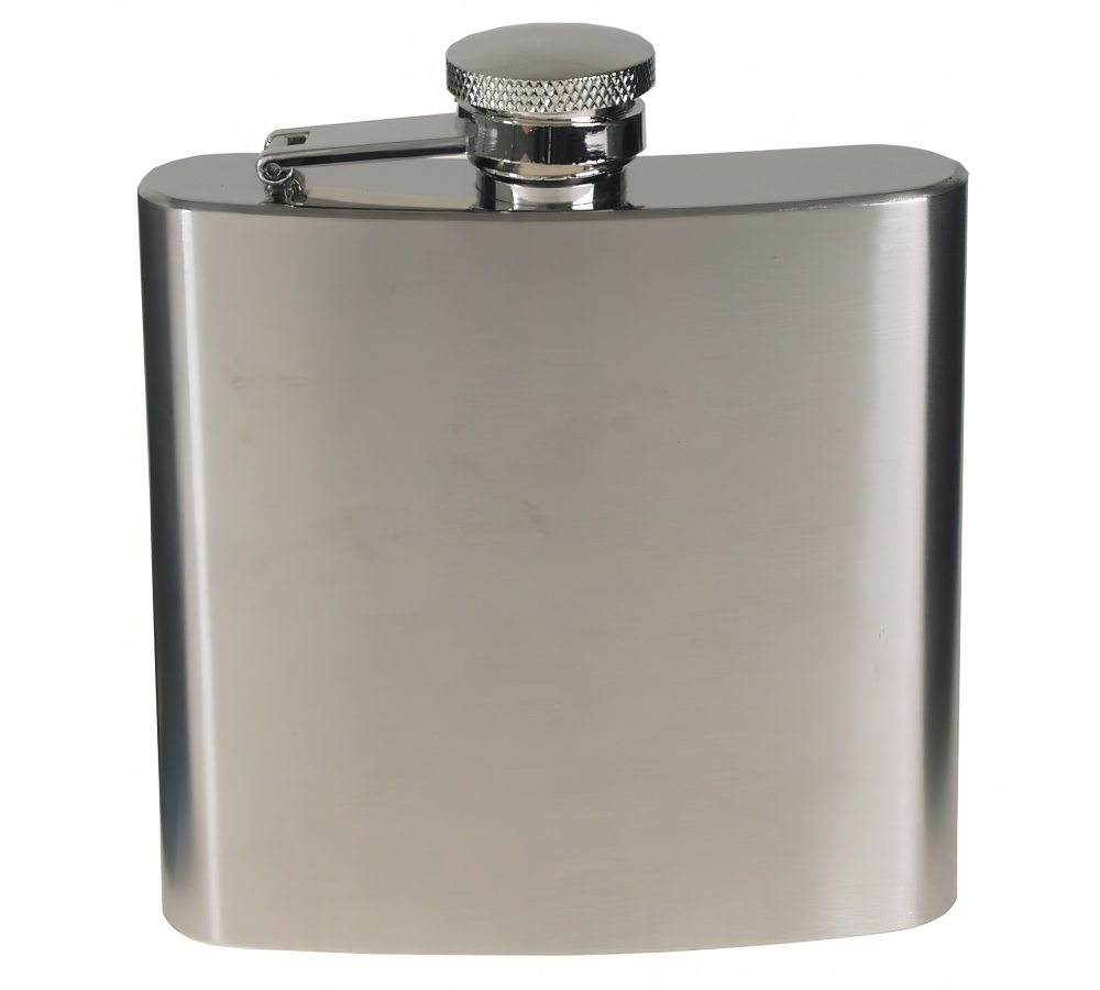 Flachmann Edelstahl chrom matt 6 OZ 170 ml