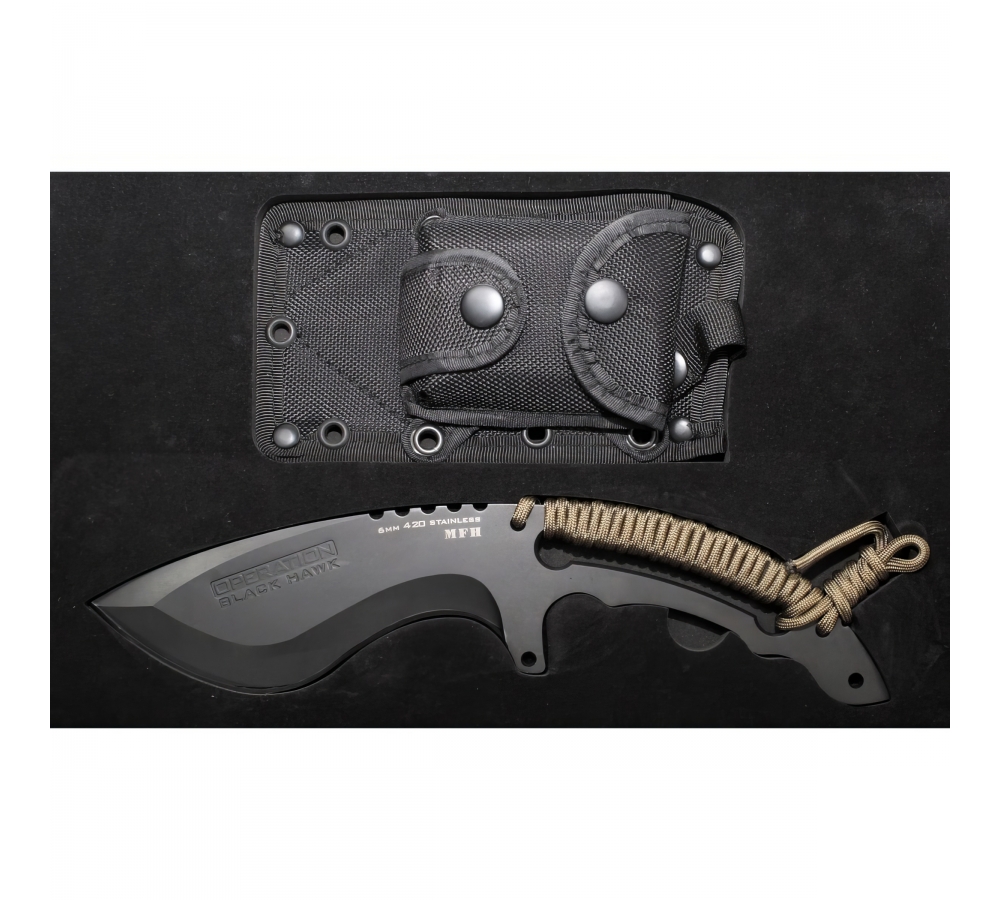Messer "Operation Black Hawk", Scheide, Feuerstarter, 14 cm – MFH