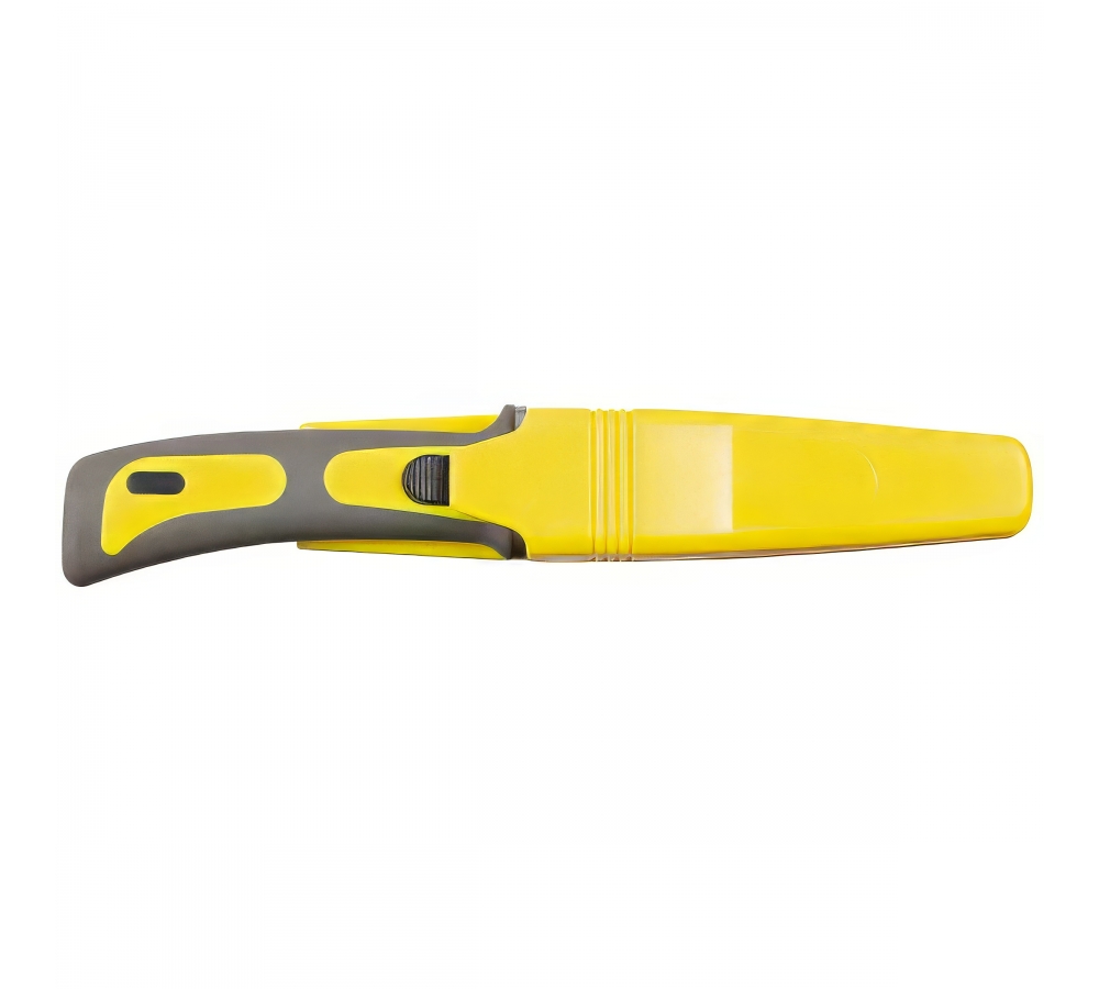 Tauchermesser gelb-schwarz mit Gummigriff und Scheide – FoxOutdoor