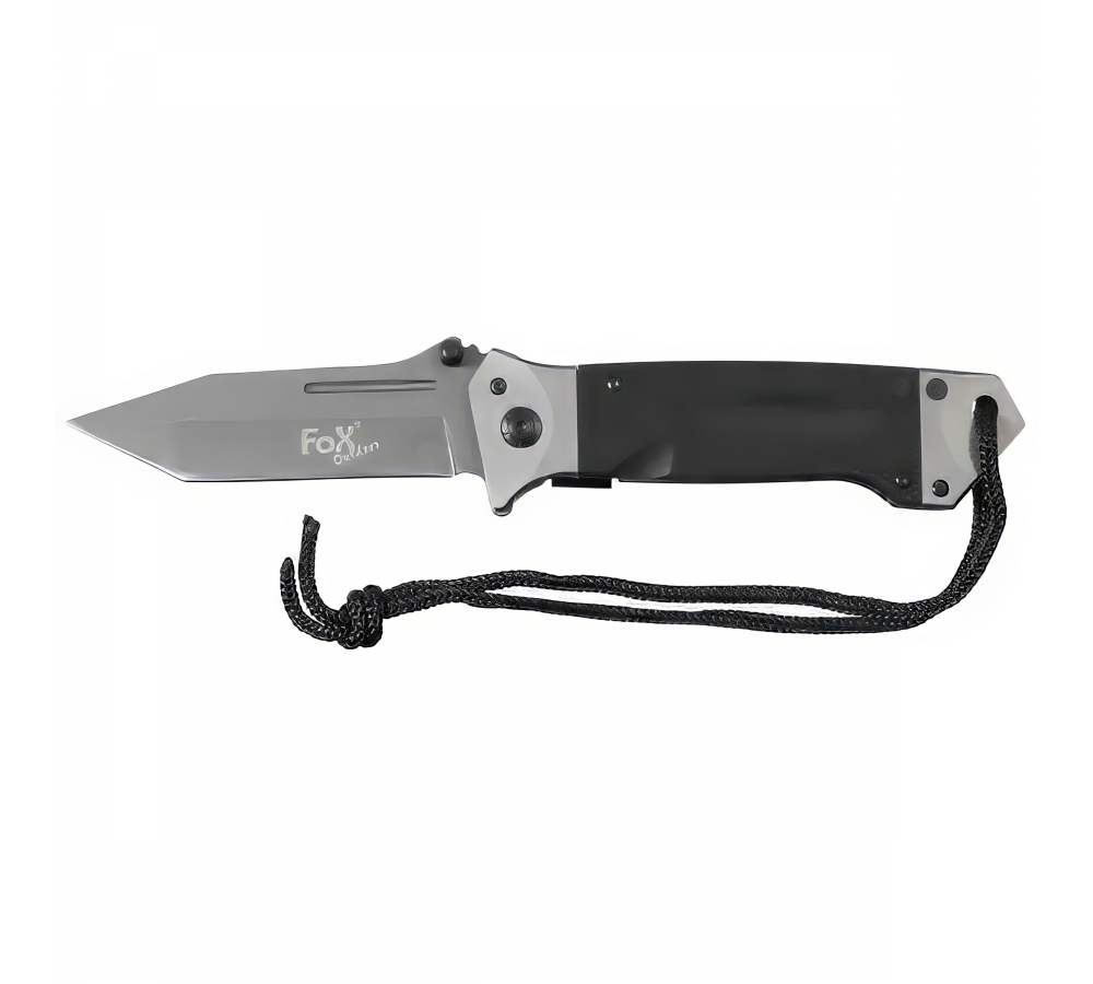 Klappmesser "Tanto G10", grau, Glattschliff, Gürtelclip, 9 cm – FoxOutdoor