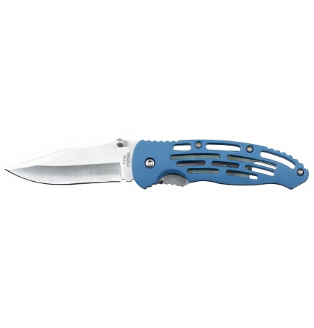 Klappmesser "Blue ABS", Glattschliff, Liner-Lock, 8,5 cm – FoxOutdoor