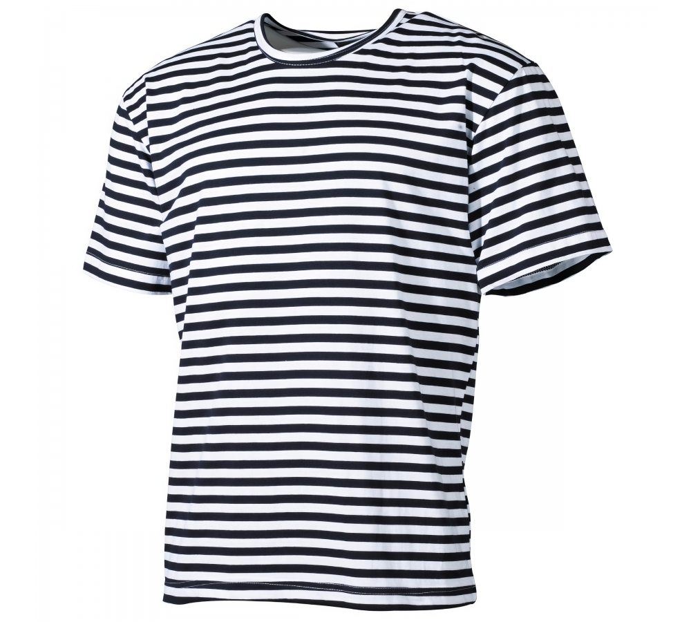Russ. Marine T-Shirt weiß-blau halbarm