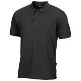 Chemise Polo noir à patte de boutonnage