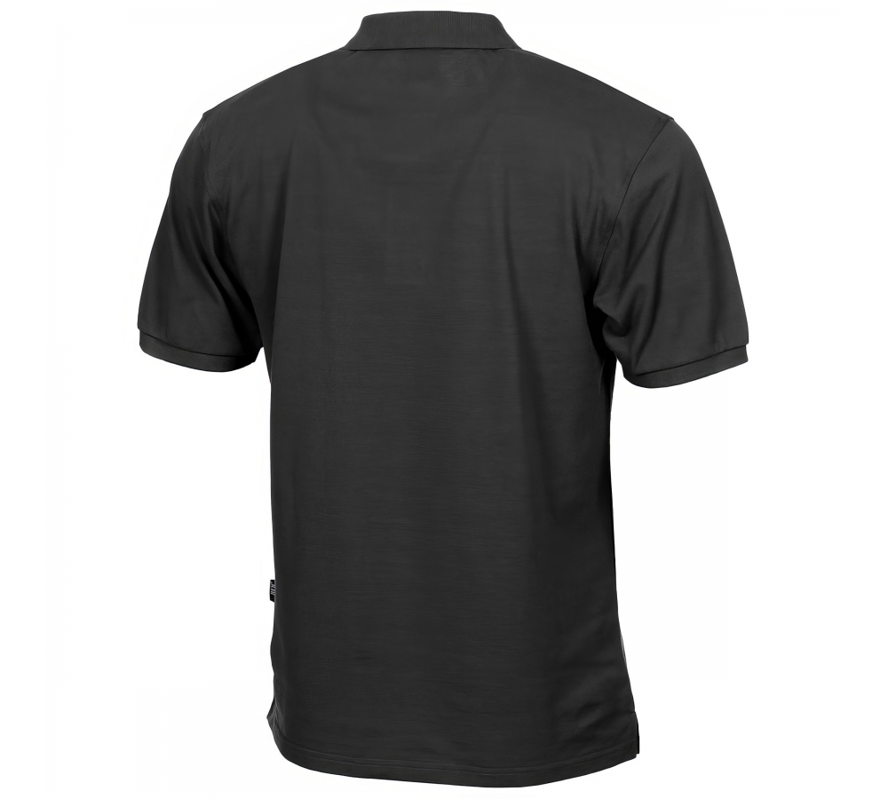 Chemise Polo noir à patte de boutonnage