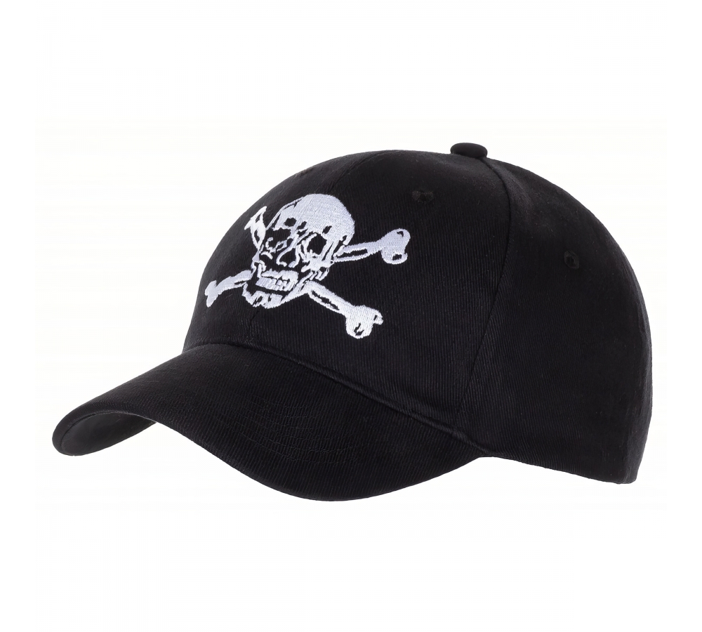 BB Cap flach "Totenkopf" schwarz