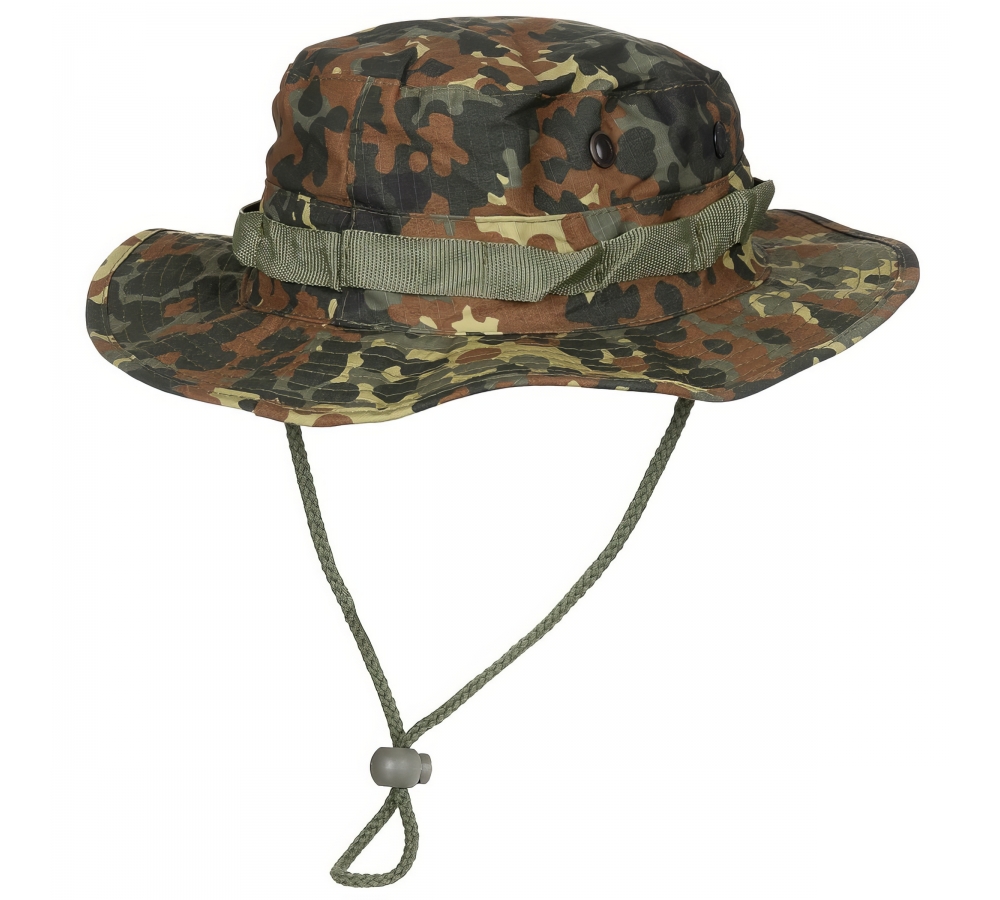 US GI Buschhut mit Kinnband GI Boonie Rip Stop flecktarn