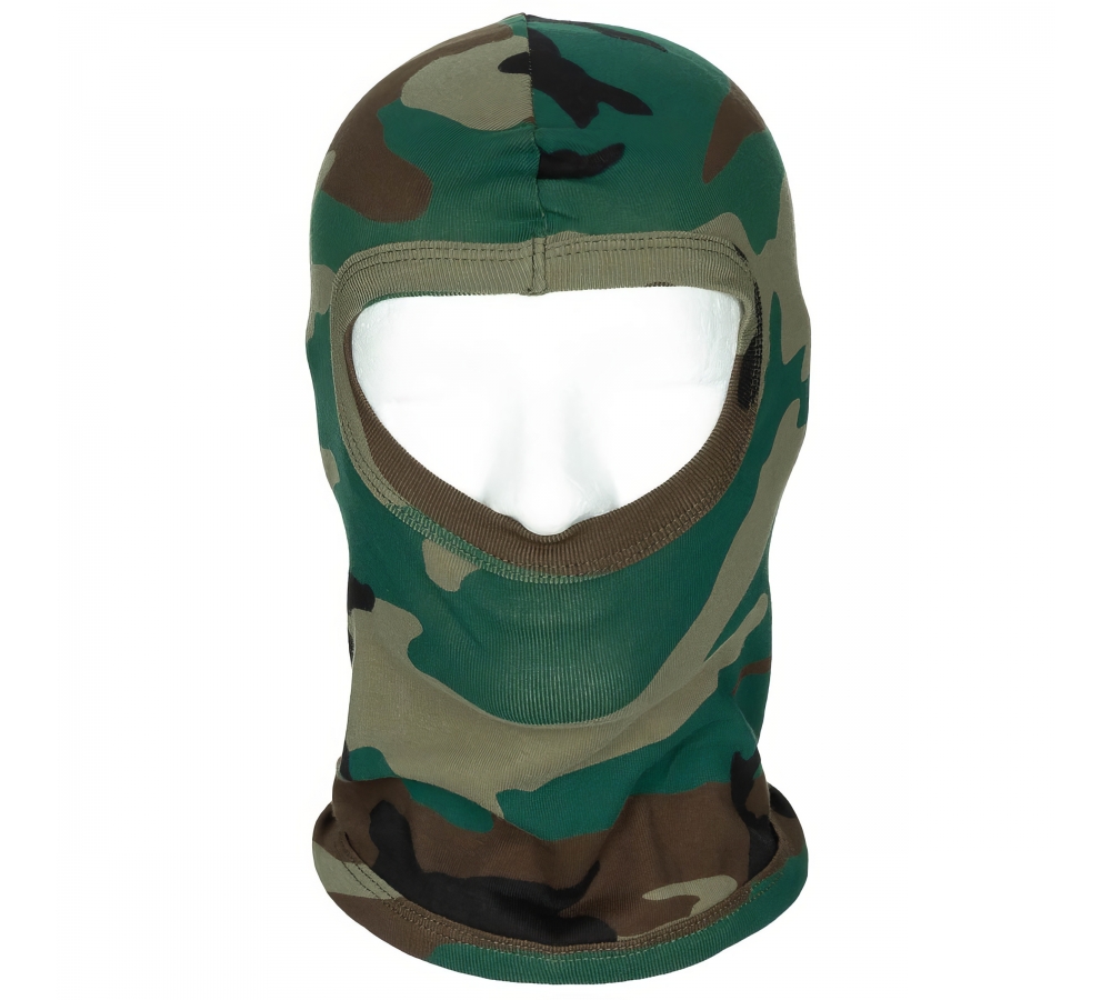 Balaclava 1-Loch dünn woodland 100 % Baumwolle