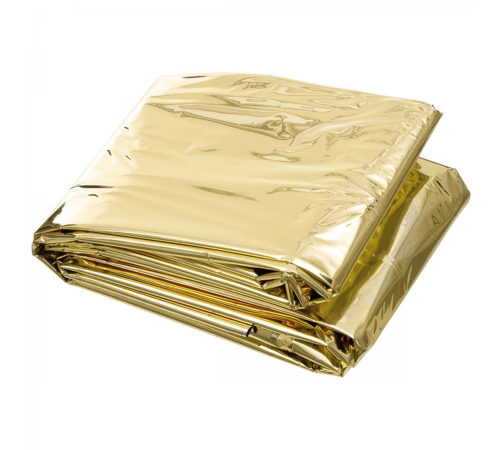 Rettungsdecke silber- und goldfarben beschichtet