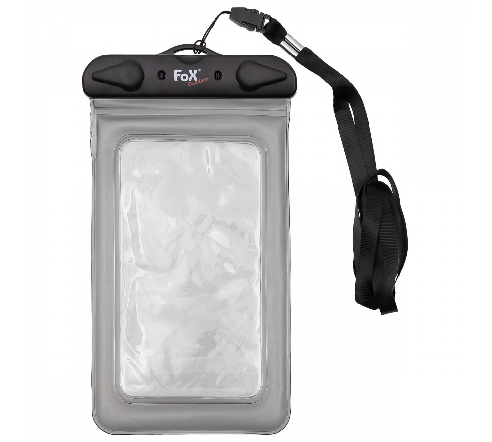 Vodotěsný transparentní černý obal na smartphone