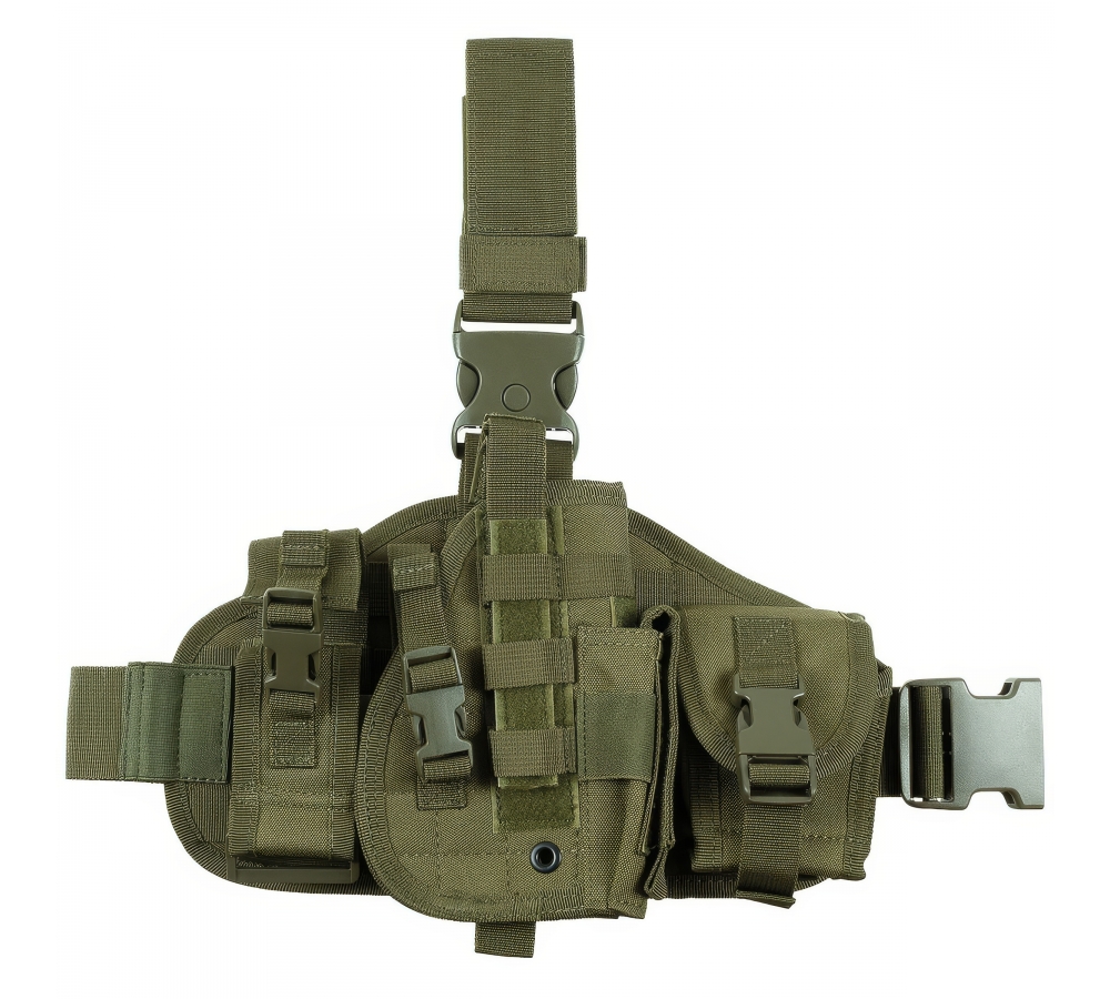 Leg Holster "MOLLE" right OD green with pouches