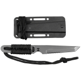 Messer „Action I“, schwarz, Griff umwickelt, Kunststoffscheide – FoxOutdoor
