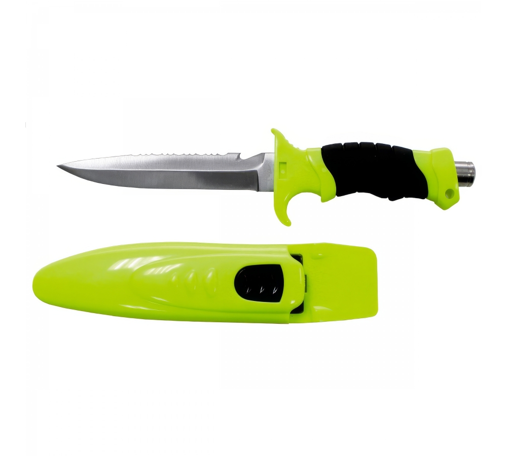 Tauchermesser "Profi", neon-gelb/schwarz, mit Scheide – FoxOutdoor