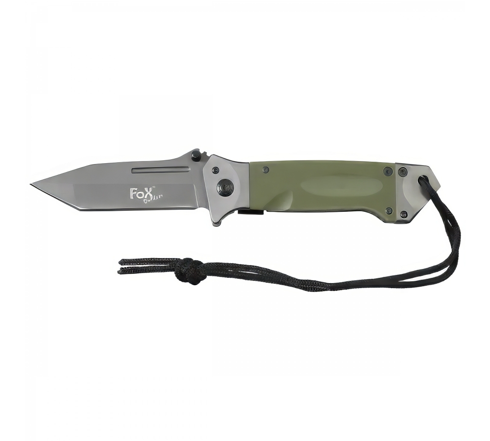 Klappmesser "Tanto G10", oliv, Glattschliff, Gürtelclip, 9 cm – FoxOutdoor