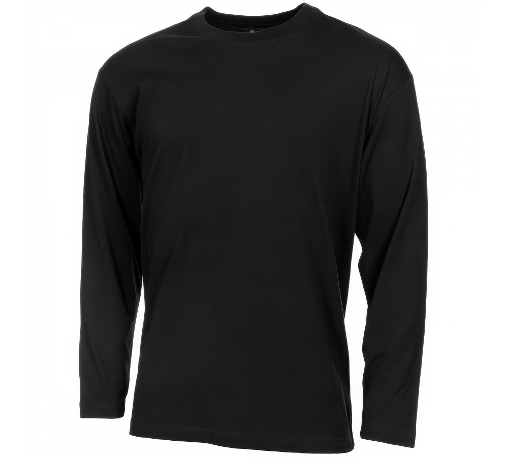 Chemise noire à manches longues 170 g/m².