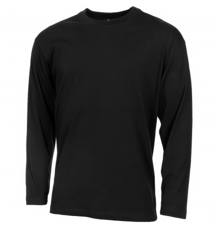 Chemise noire à manches longues 170 g/m².