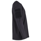 Chemise noire à manches longues avec poches sur les manches
