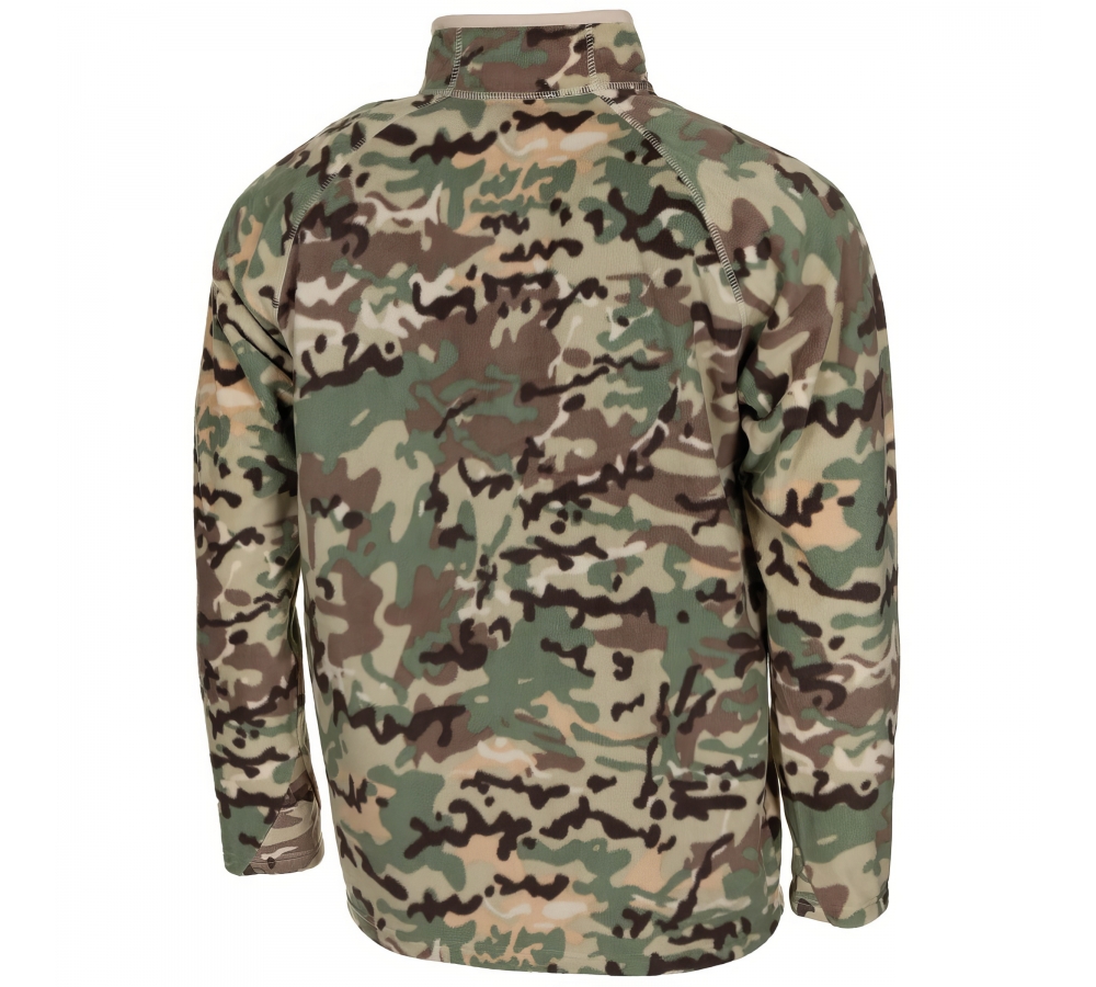 Chemise Troyer en micro-polaire à manches longues op.-camo 200g/m²