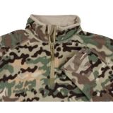 Chemise Troyer en micro-polaire à manches longues op.-camo 200g/m²