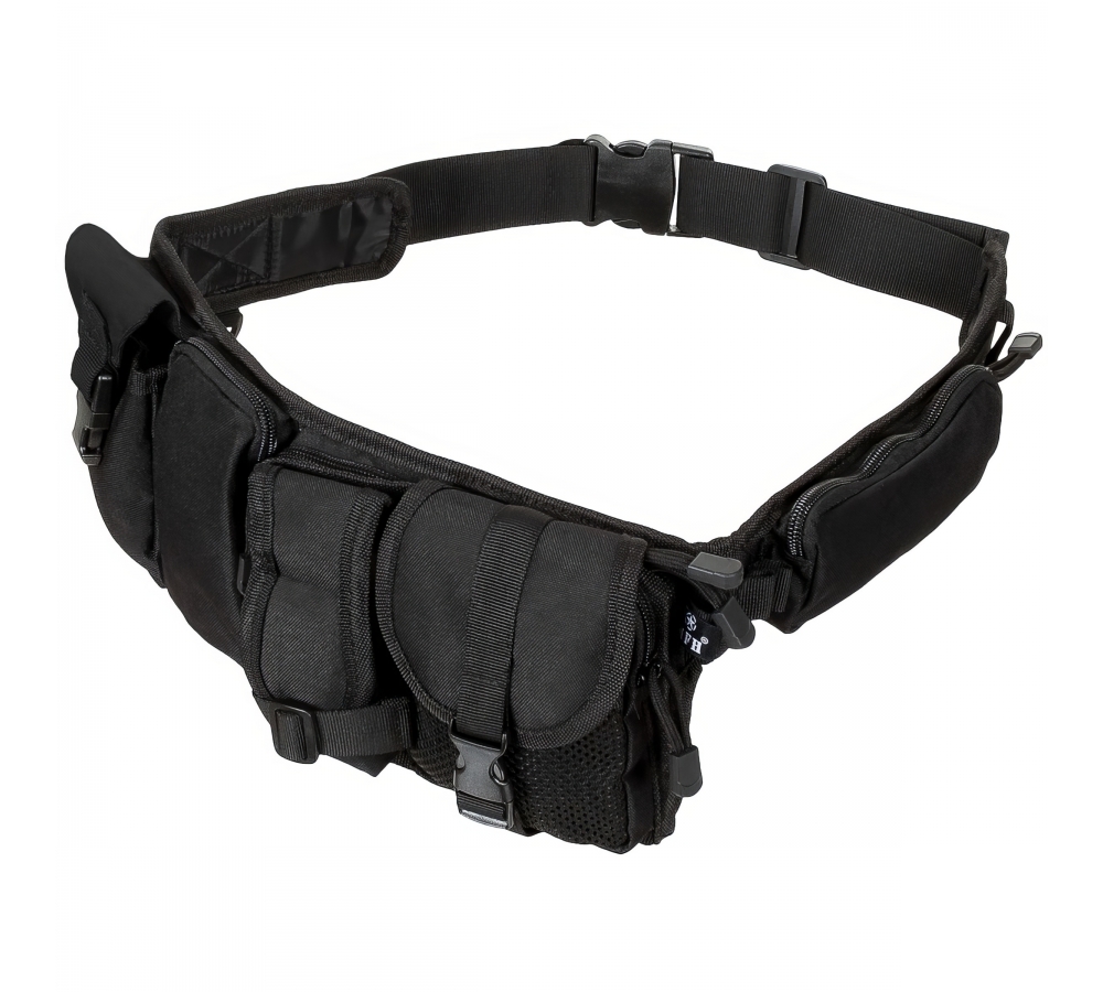 Hüftgurt mit 6 Taschen ca. 55 cm schwarz