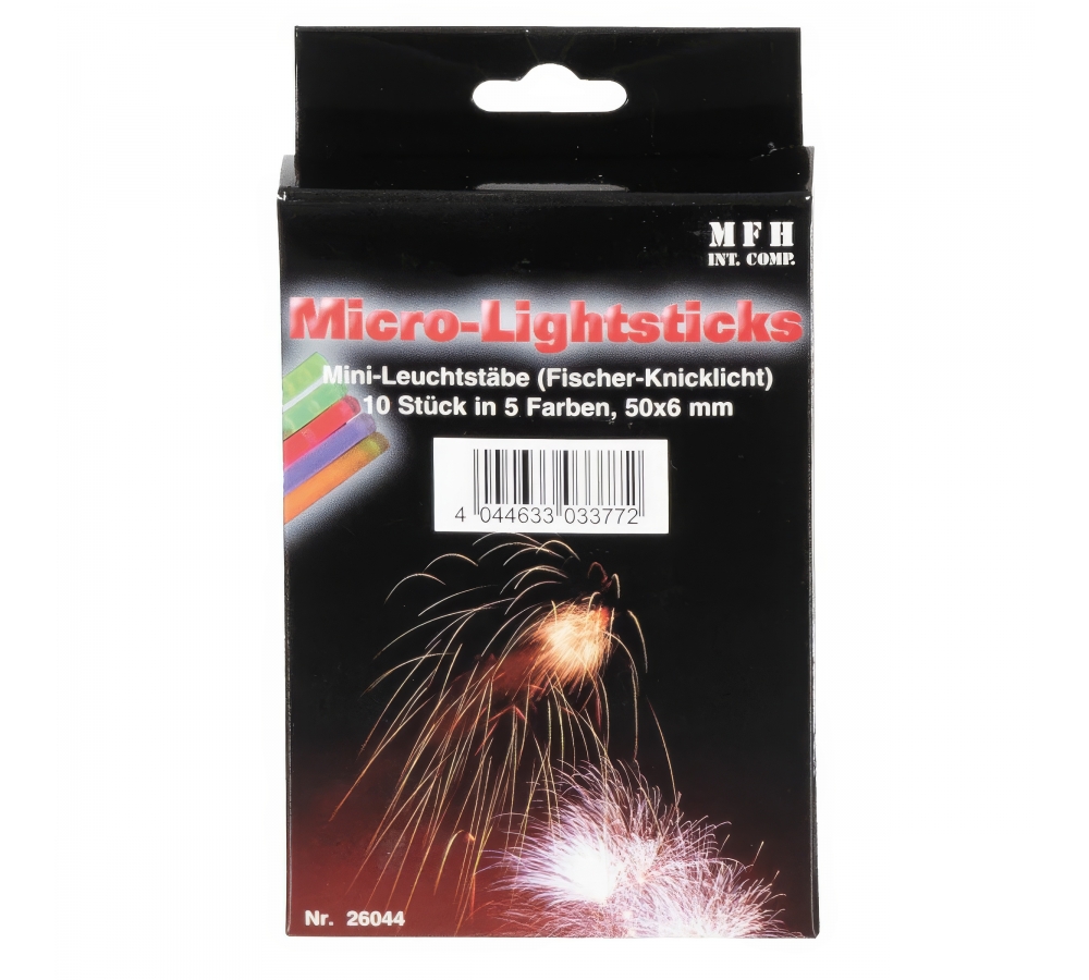 Bastoncini luminosi mini, 10 pz, 5 colori, MFH