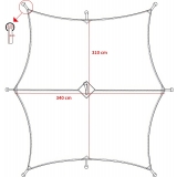 Plane "Hexagon-Tarp" oliv ca. 340 x 310 cm