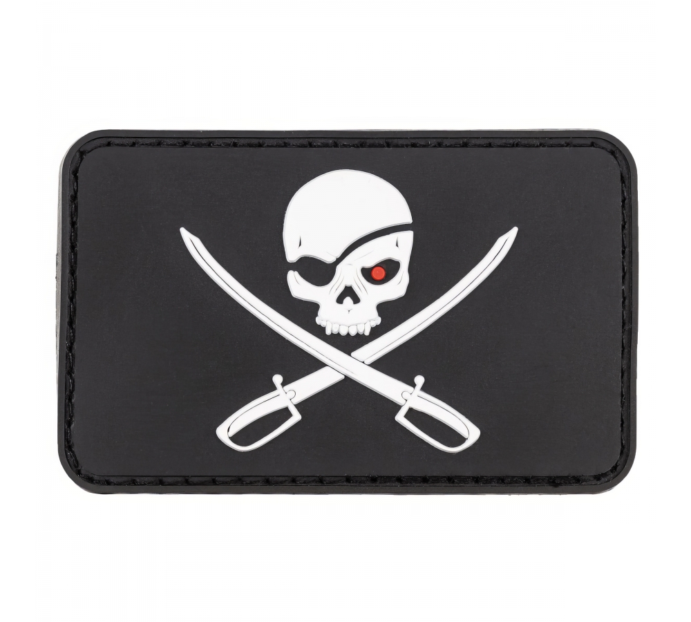Klettabzeichen 3D "Skull with Swords" schwarz