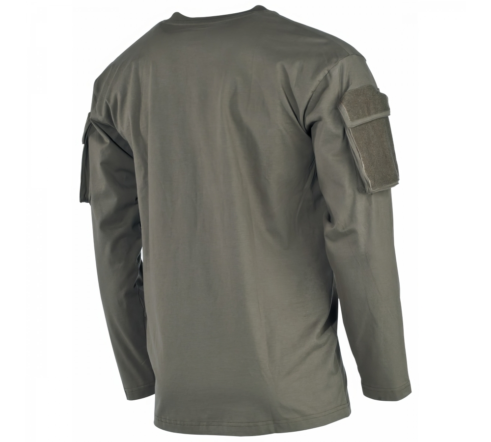 Maglia US a maniche lunghe, oliva, con tasche sulle maniche, MFH