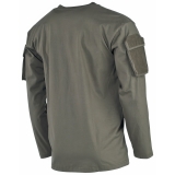 Maglia US a maniche lunghe, oliva, con tasche sulle maniche, MFH
