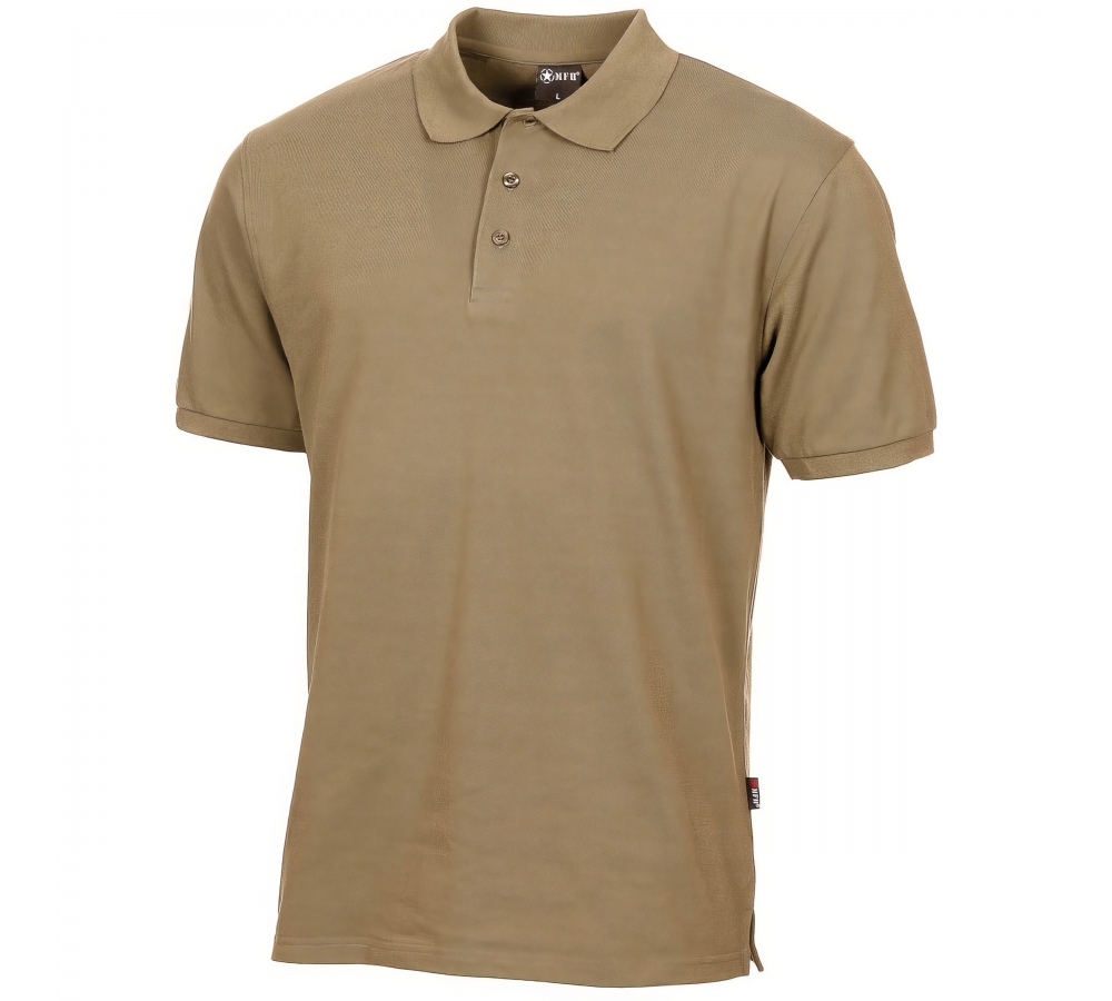 Polo chemise patte de boutonnage coyote