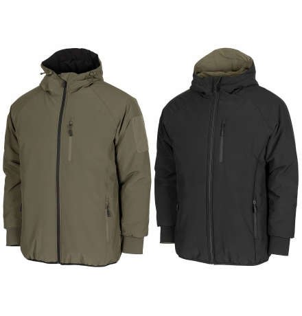 Chaqueta térmica reversible verde oliva/negra