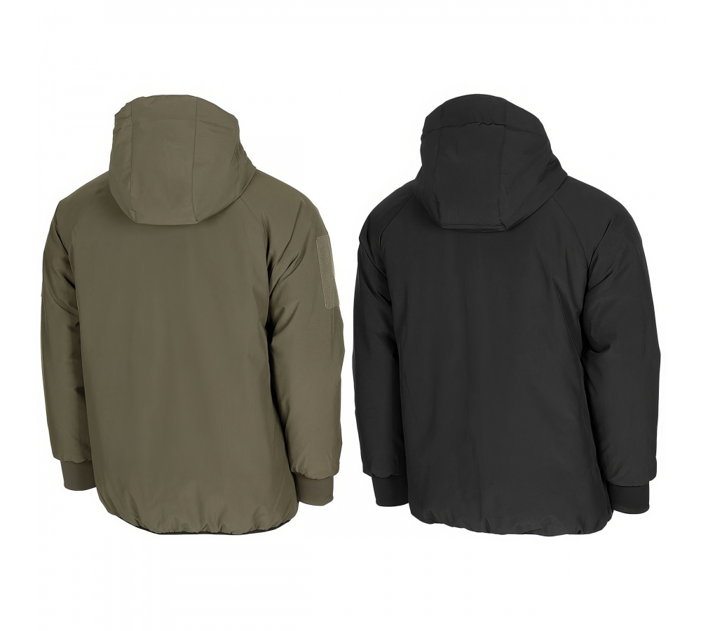 Chaqueta térmica reversible verde oliva/negra
